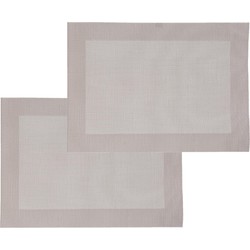 Set van 4x stuks placemats beige texaline 50 x 35 cm - Placemats