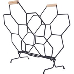 Tijdschriftenrek Honeycomb - Mat Zwart - 40x33x45cm