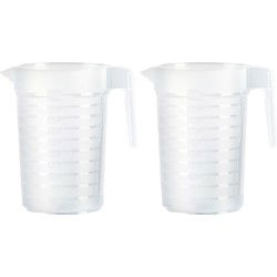 Plasticforte schenkkan - 2x - kunststof - transparant - 2000 ml - Schenkkannen