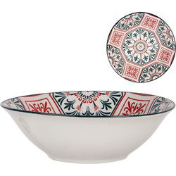 Clayre & Eef Kom 350 ml Wit Rood Keramiek