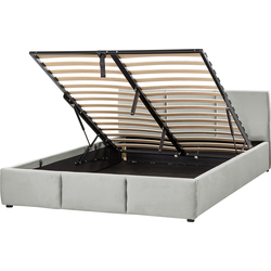 BOUSSE - Tweepersoons boxspring - Lichtgrijs - 160 x 200 cm - Fluweel