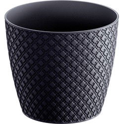 Prosperplast Plantenpot - antraciet - D19xH17 cm - kunststof - Plantenpotten