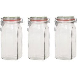Weckpot - 12x stuks - 1500 ml - 1,5L - inmaakpot - met rubberen ring - Weckpotten