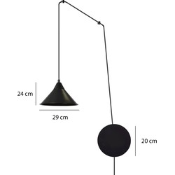 Joensuu 1L wandlamp pendellamp zwart 1x E27
