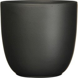 3 stuks - Bloempot Pot rond es/9 tusca 9 x 10 cm zwart mat Mica - Mica Decorations