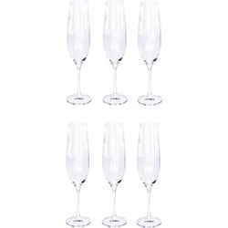 Christine 6 stuks Champagneglazen Kristalglas Champagne Flutes - 260 ml