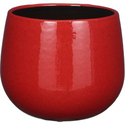 Mica Decorations Pablo Bloempot - 18x18x16 cm - Keramiek - Rood