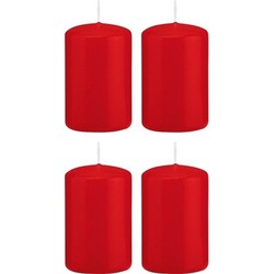 16x Kaarsen rood 5 x 8 cm 18 branduren sfeerkaarsen - Stompkaarsen