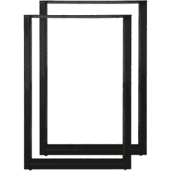 Bartafelpoten - U-model - 70x104 cm - gepoedercoat zwart metaal - set van 2