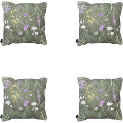 Madison -  Sierkussen Donna green canvas eco+ - Ca. 50x50 cm - Set van 4