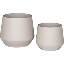 QUVIO Bloempotten – Set van 2 – Metaal – Beige