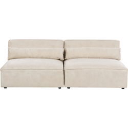 Beliani HELLNAR - Tweezitsbank-Beige-Fluweel
