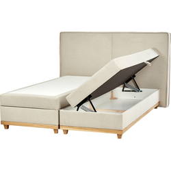 Beliani DYNASTY - Boxspringbed-Beige-Polyester