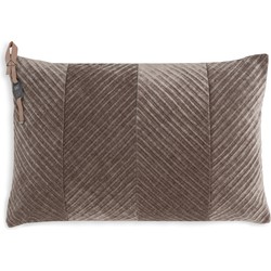 Knit Factory Beau Sierkussen - Taupe - 60x40 cm - Inclusief kussenvulling