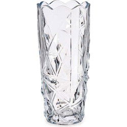 Giftdecor Vaas - diamant relief - glas - 19 cm - Vazen