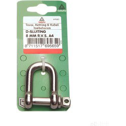D-sluiting 5mm rvs 2st