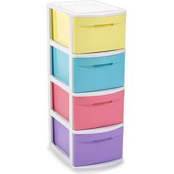 Ladeblok/bureau 4 lades - multi kleuren - L39 x B28.5 x H78 cm - Opbergbox