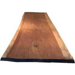 Boomstam tafelblad | Massief Cambara onbehandeld | Dikte 5 cm | 4900 x 880 mm