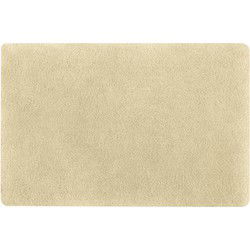 Spirella badkamer vloer kleedje/badmat tapijt - hoogpolig en luxe uitvoering - beige - 50 x 80 cm - Microfiber - Badmatjes
