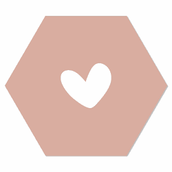 Label2X Muurhexagon hart zalm Dibond - Aanbevolen / 18 x 15 cm - 18 x 15 cm