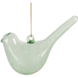 Clayre & Eef Hanger Vogel 11 cm Groen Glas