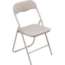 5Five Klapstoel met pvc zitting - beige - 44 x 48 x 79 cm - metaal - Klapstoelen