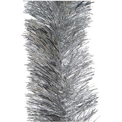 Kerst lametta guirlandes zilver 10 cm breed x 270 cm kerstboom versiering/decoratie - Kerstslingers