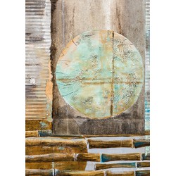 Bamboo - 20 x 20 cm, Aluminium Lijst (Goud)