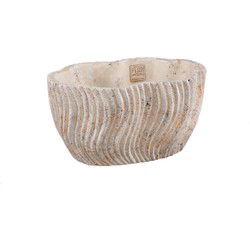 PTMD Bloempot Robbien - 30x20x16 cm - Cement - Creme