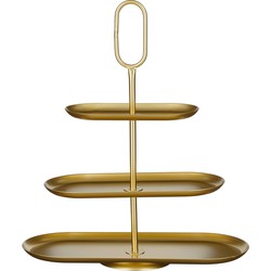 Mica Decorations Rama Etagere 3 Laags - L48 x B20 x H55 cm - Metaal - Goud