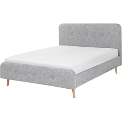 RENNES  - Tweepersoonsbed - Lichtgrijs - 180 x 200 cm - Polyester
