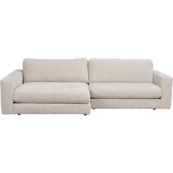 Duncan modulaire gestoffeerde hoekbank lichtgrijs/beige - links - 258 cm