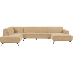 Tower living Leeds Chaise Lounge R + 2,5 seater no arm - Ottoman L Beige