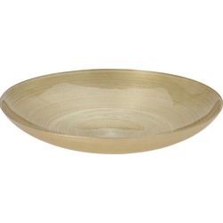 Glazen decoratie schaal/fruitschaal goud rond D40 cm - Fruitschalen