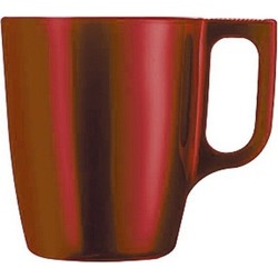 8x Koffiebeker/theebeker rood 250 ml - Bekers
