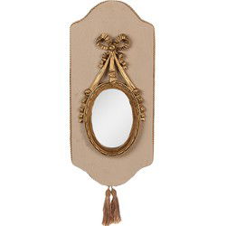 Clayre & Eef Spiegel  20x2x44 cm Beige Goudkleurig Kunststof Glas Wandspiegel