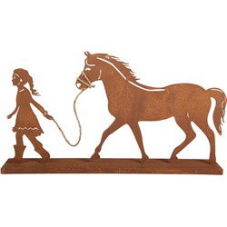 Clayre & Eef Decoratie Beeld Kind Bruin Metaal