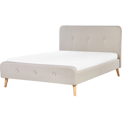 Beliani RENNES - Tweepersoonsbed-Beige-Polyester