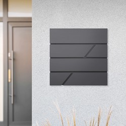 ML-Design brievenbus met krantenvak, antraciet, 37x11x37 cm, gemaakt van roestvrij staal