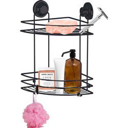 Concorde - Doucherekje hoek-model 2-laags - zwart - H40 cm - Douche- en badrekjes