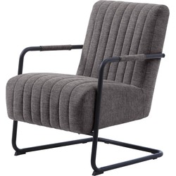 Fauteuil Stof/Metaal Donkergrijs - Incl. Armleuning - Trout