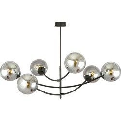 moderne plafondlamp Bassi Zwart 6-lichts