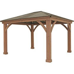 Westmann Paviljoen Gazebo Devon 12x14 -  427x366x317cm - Bruin Houtlook