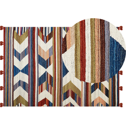 MRGASHAT - Kelim vloerkleed - Multicolor/Rood - 140 x 200 cm - Wol