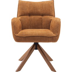 Eetkamerstoel Oranje/Eikenhout - 59x65x86cm - Marilla - Set van 2