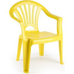 2x stuks kunststof geel kinderstoeltjes 35 x 28 x 50 cm - Kinderstoelen