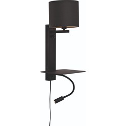 Wandlamp Florence - Zwart/Zwart - 24x22x52cm