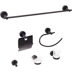 Beliani ZARUMA - Badkamer hardware set-Zwart-Aluminium