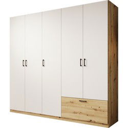 Meubella - Kledingkast Audrey - Wit - 225 cm