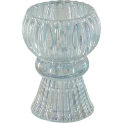 Candle/Tealightholder - Glass - Clear - 6x8cm